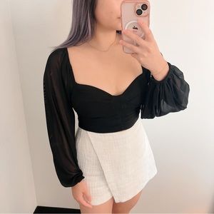 XS Hello Molly Black Enchanting Hymns Crop Top